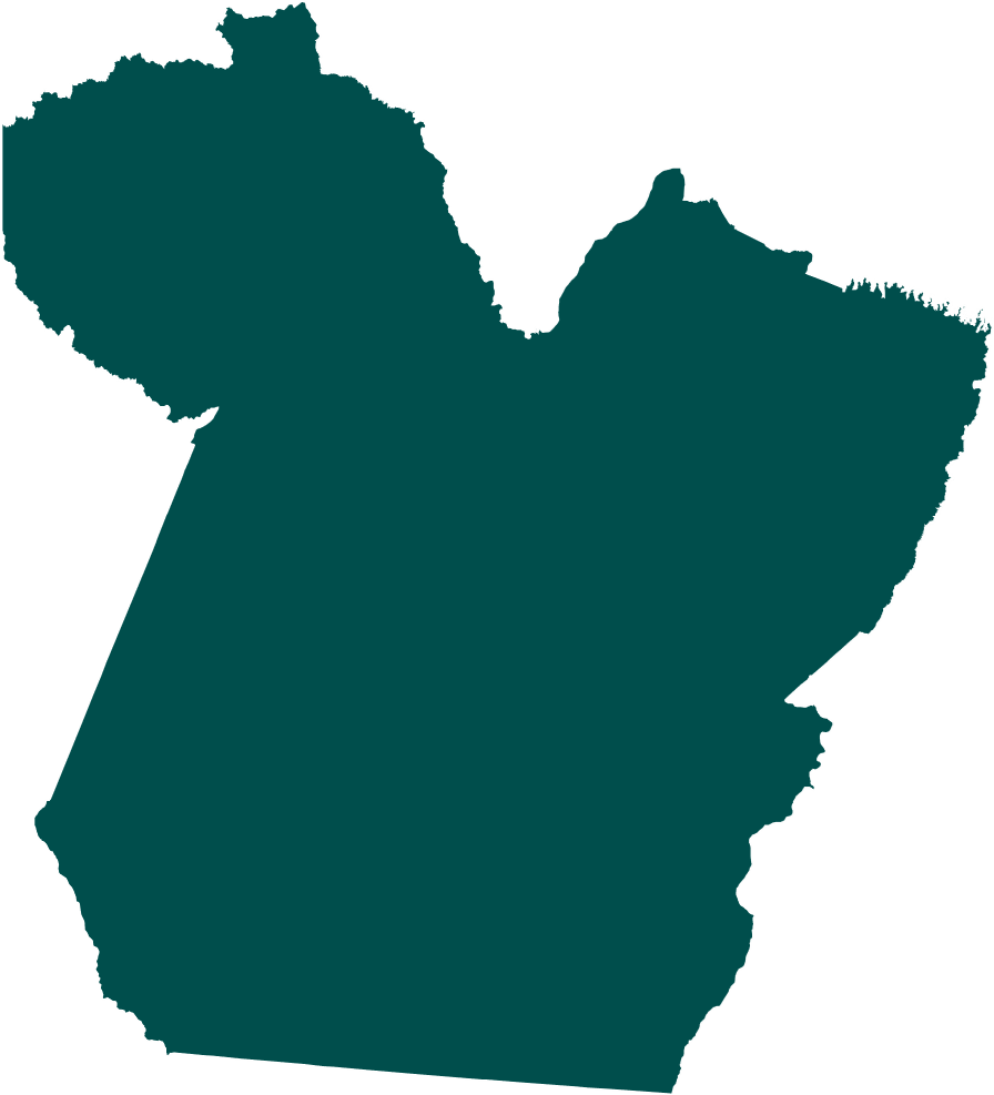 Mapa do estado do Pará com cidades atendidas